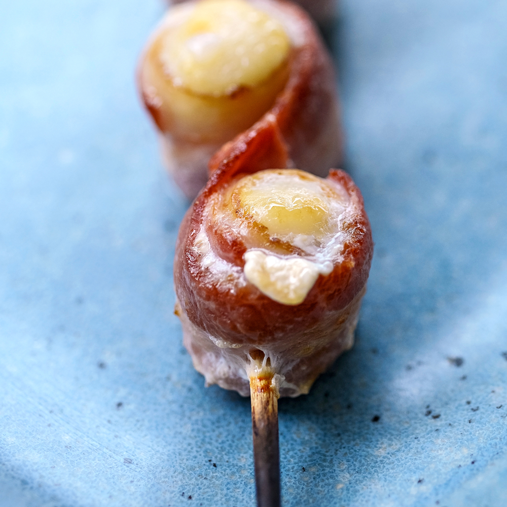 Bacon Wrapped Scallop Skewer 