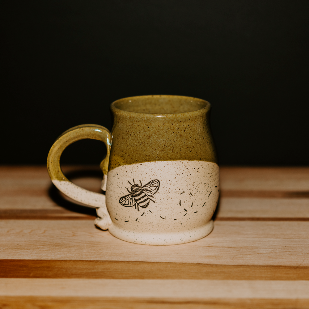 EEK Pottery Mugs: Bee