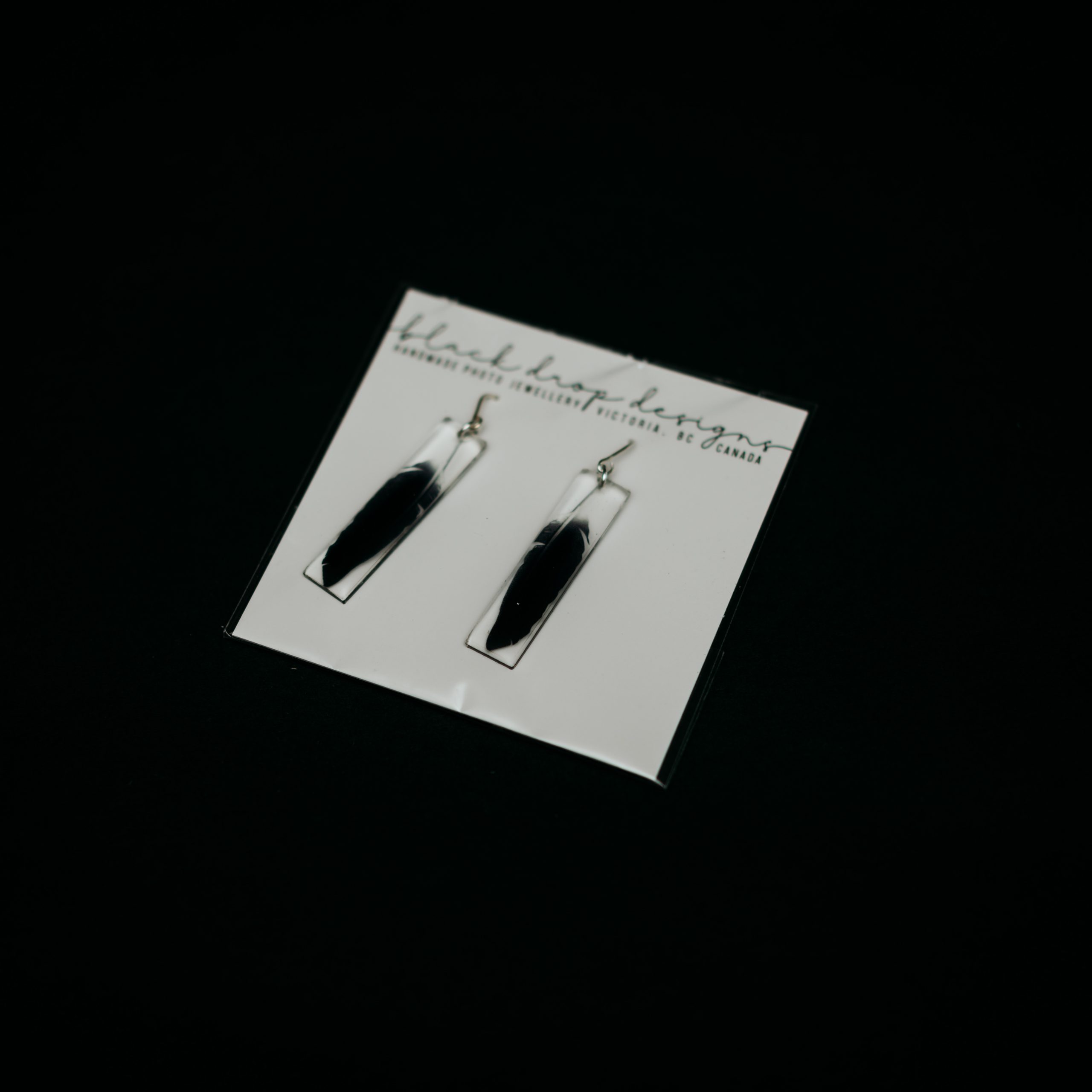 Black Drop Designs: Tall Feather Earrings