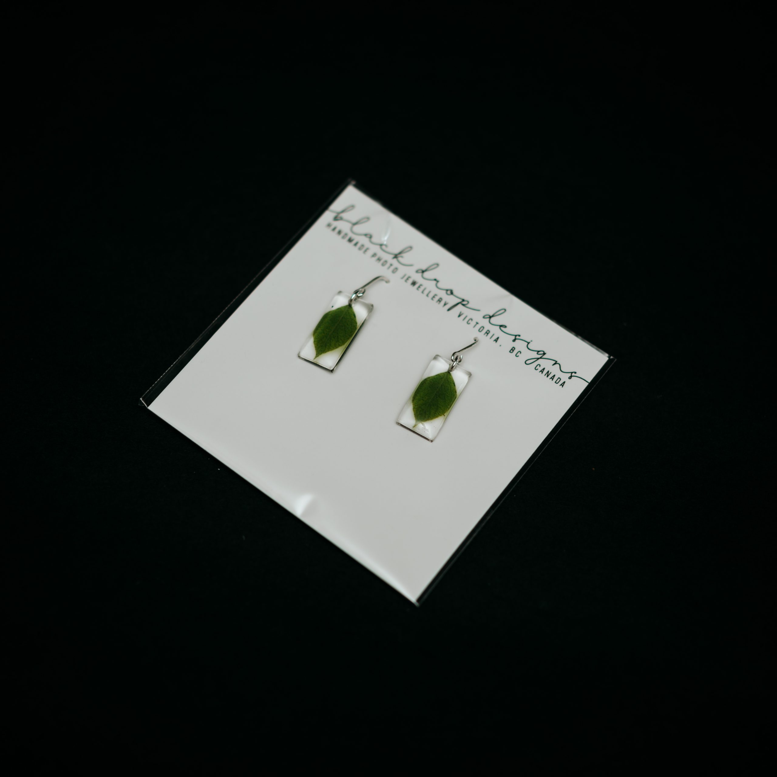 Black Drop Designs: Small Leaf Earrings