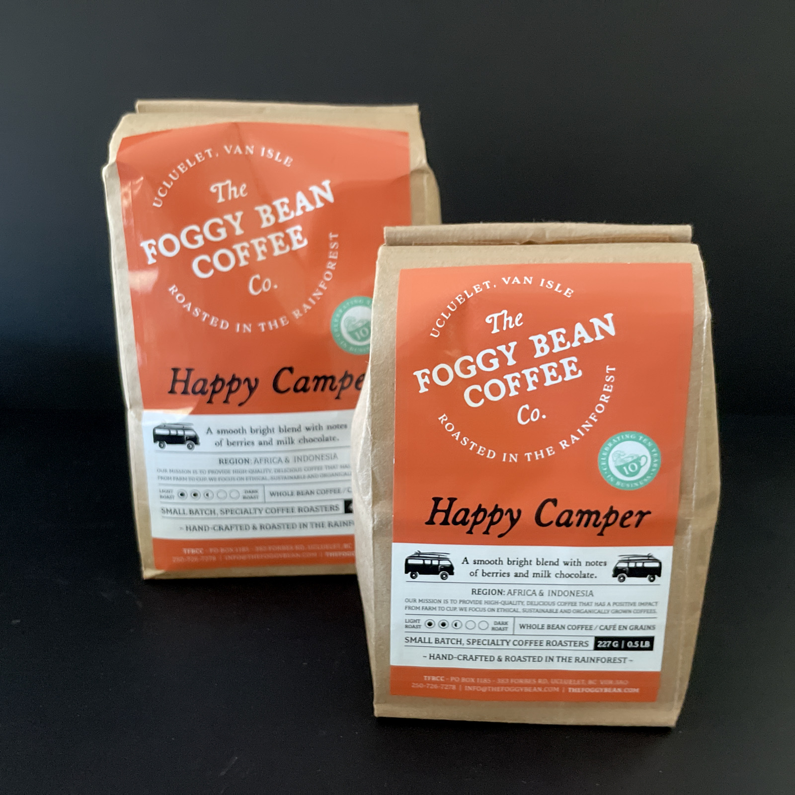 Foggy Bean Coffee: Happy Camper