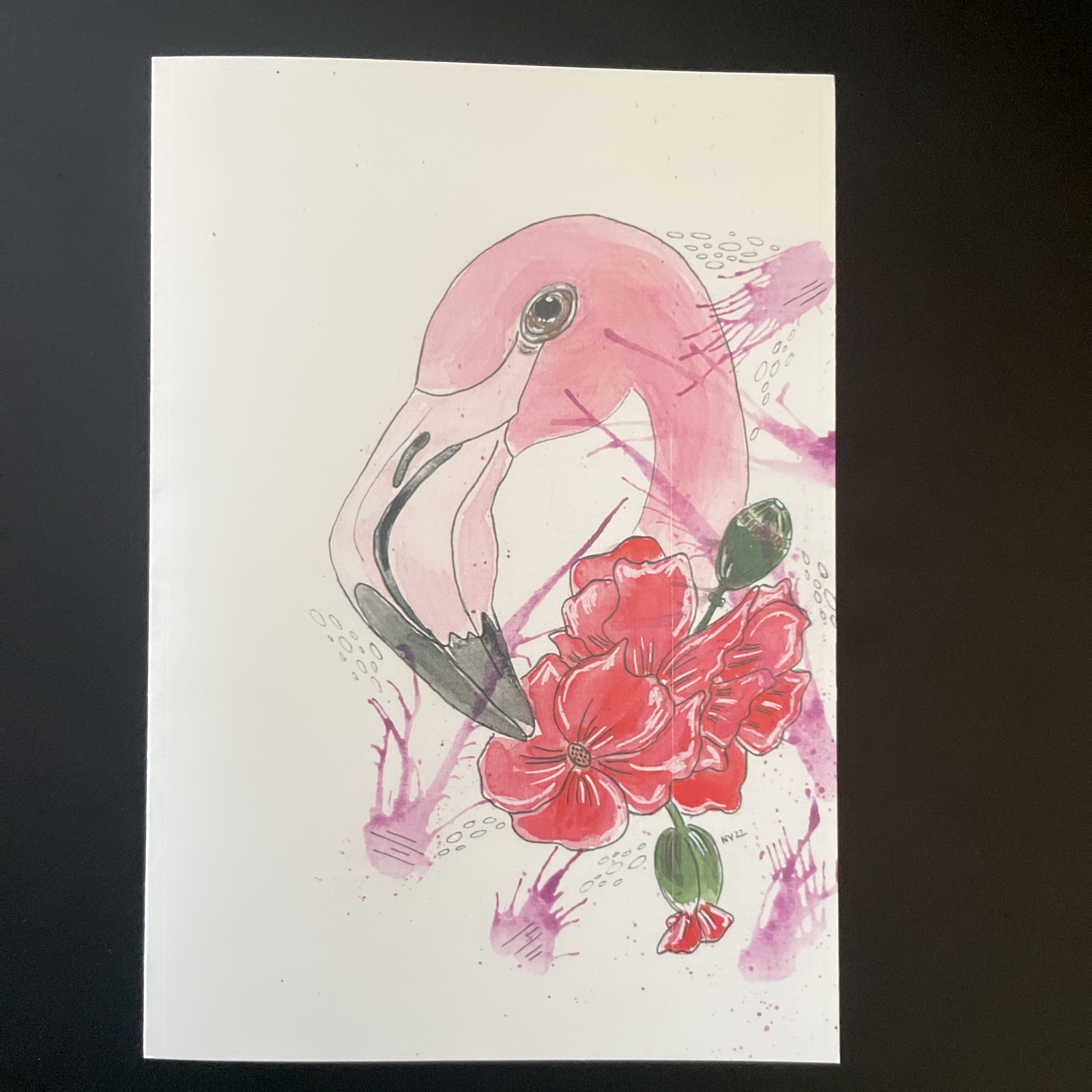 The Salty Woodsman: Art Cards- Flamingo