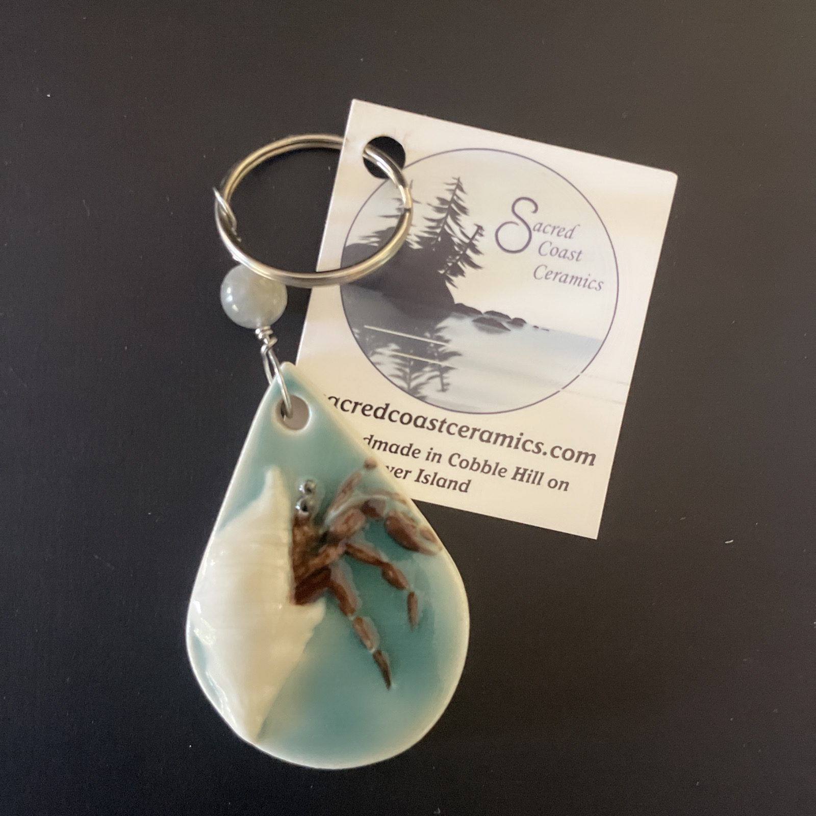Sacred Coast Ceramics: Hermit Crab Keychain