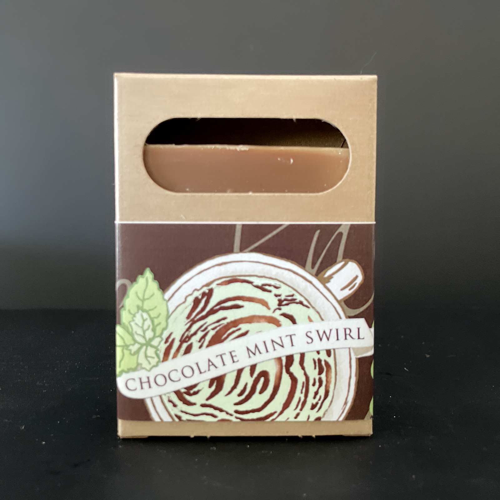 Jody's Naturals Soap: Chocolate mint Swirl