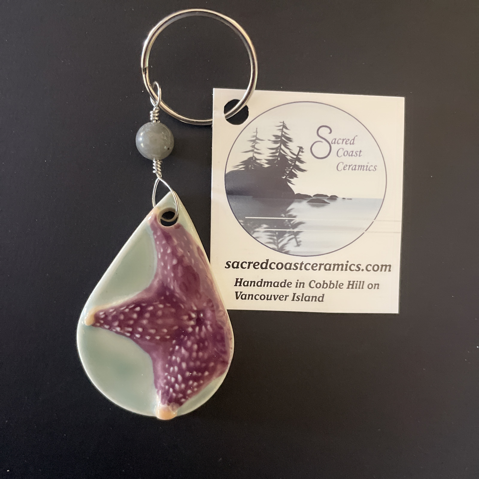 Sacred Coast Ceramics: Starfish Keychain Right