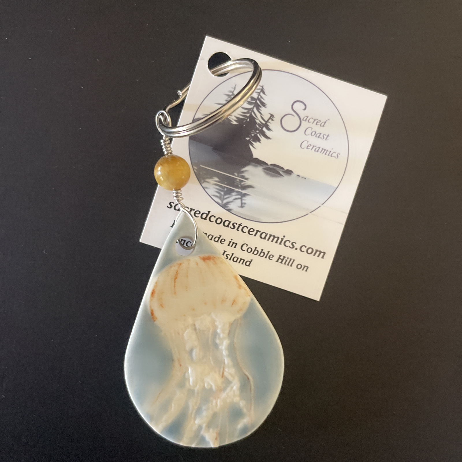 Sacred Coast Ceramics: Jellyfish Keychain