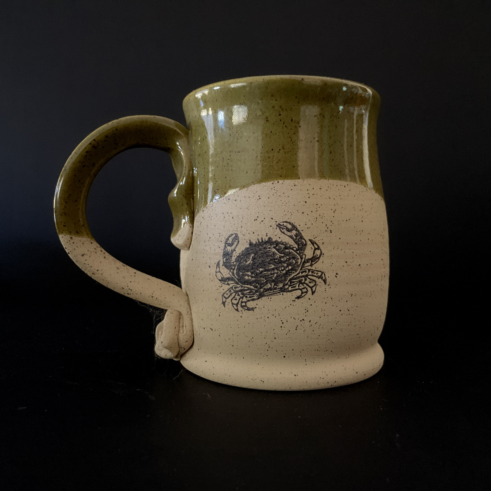 EEK Pottery: Crab- Green