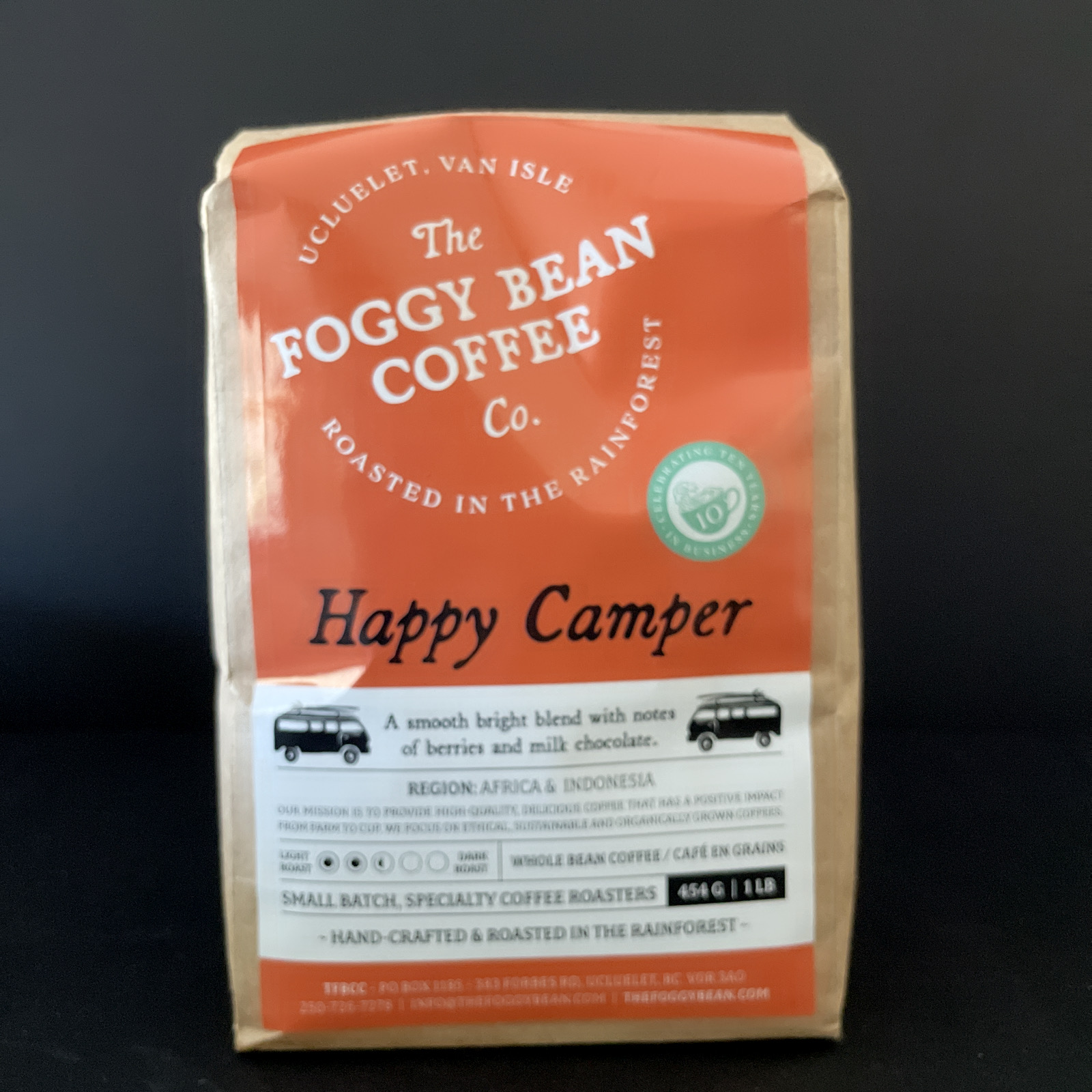 Foggy Bean Coffee: Happy Camper