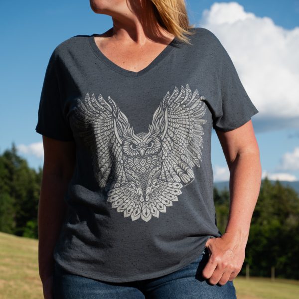 West Coast Tees: Woman's Heart Owl - Image 3