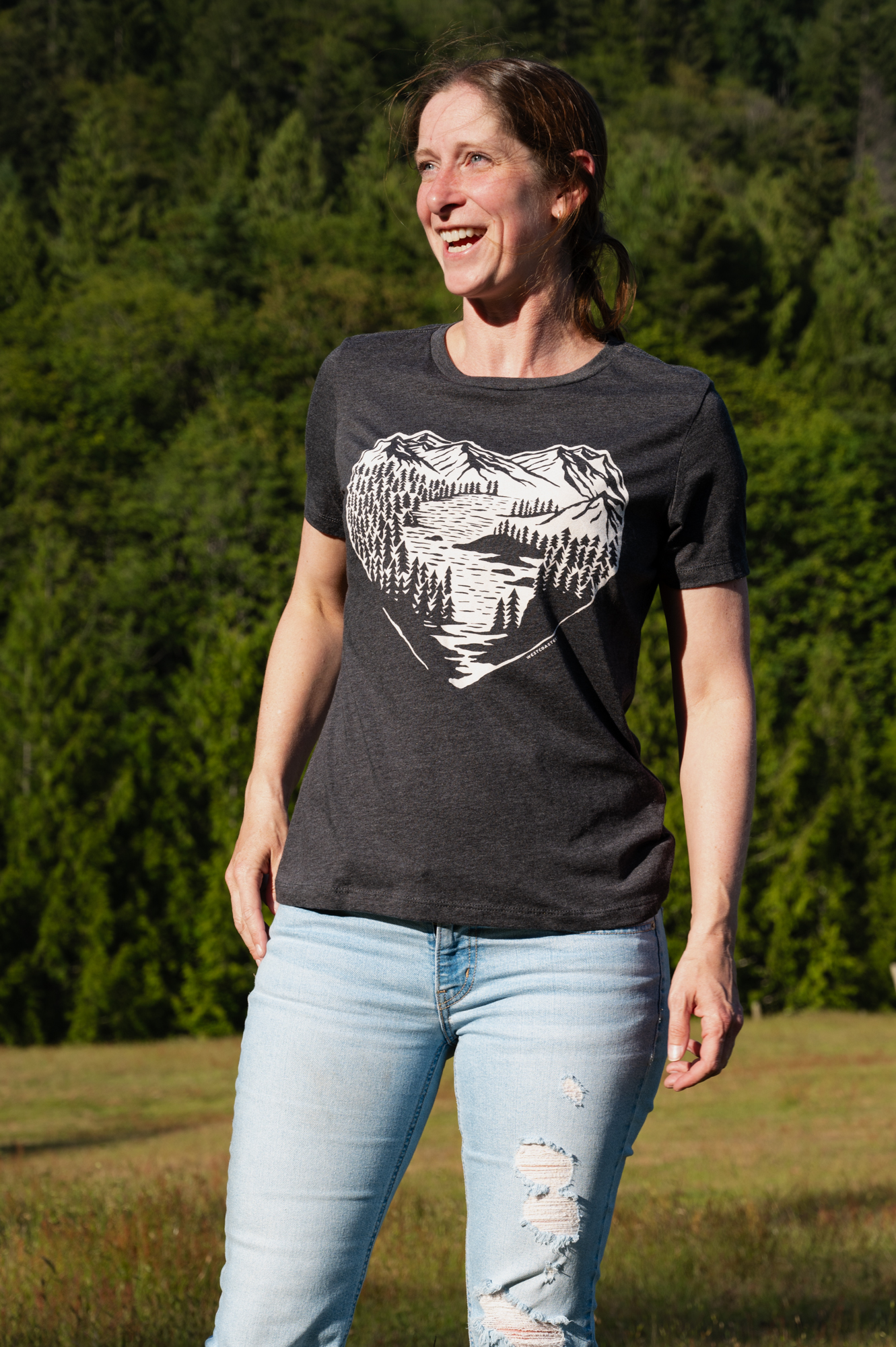 West Coast Tees: Cove Heart Womens Crewneck Tshirt