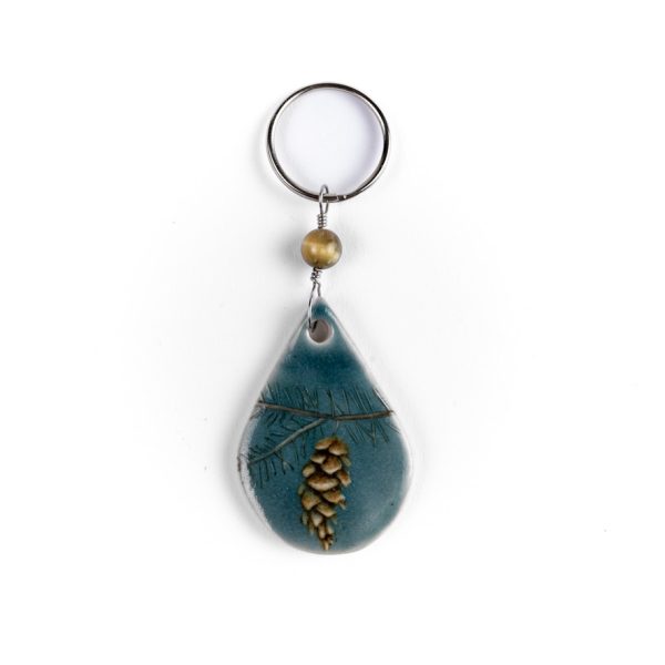 Sacred Coast Ceramics: Pine Cone Keychain