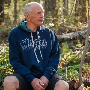 Kindred Coast: Pullover Hoodie: Navy Mountain Roots
