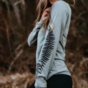 West Coast Karma: Mushroom Fern Unisex Blue Storm Long Sleeve