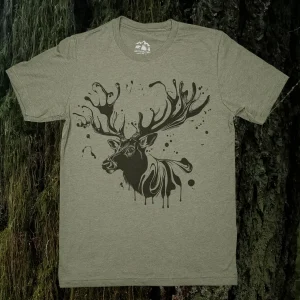 West Coast Tees: Ink Elk Military Green Unisex