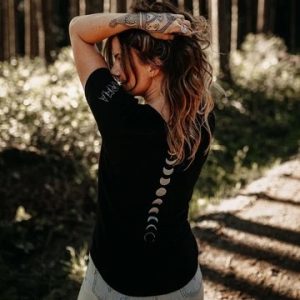 West Coast Karma: Woman's Karma Moon Phase Organic Bamboo Cotton Black